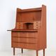 Tall mid-century teak secretary desk / Danish modern design / 1960s