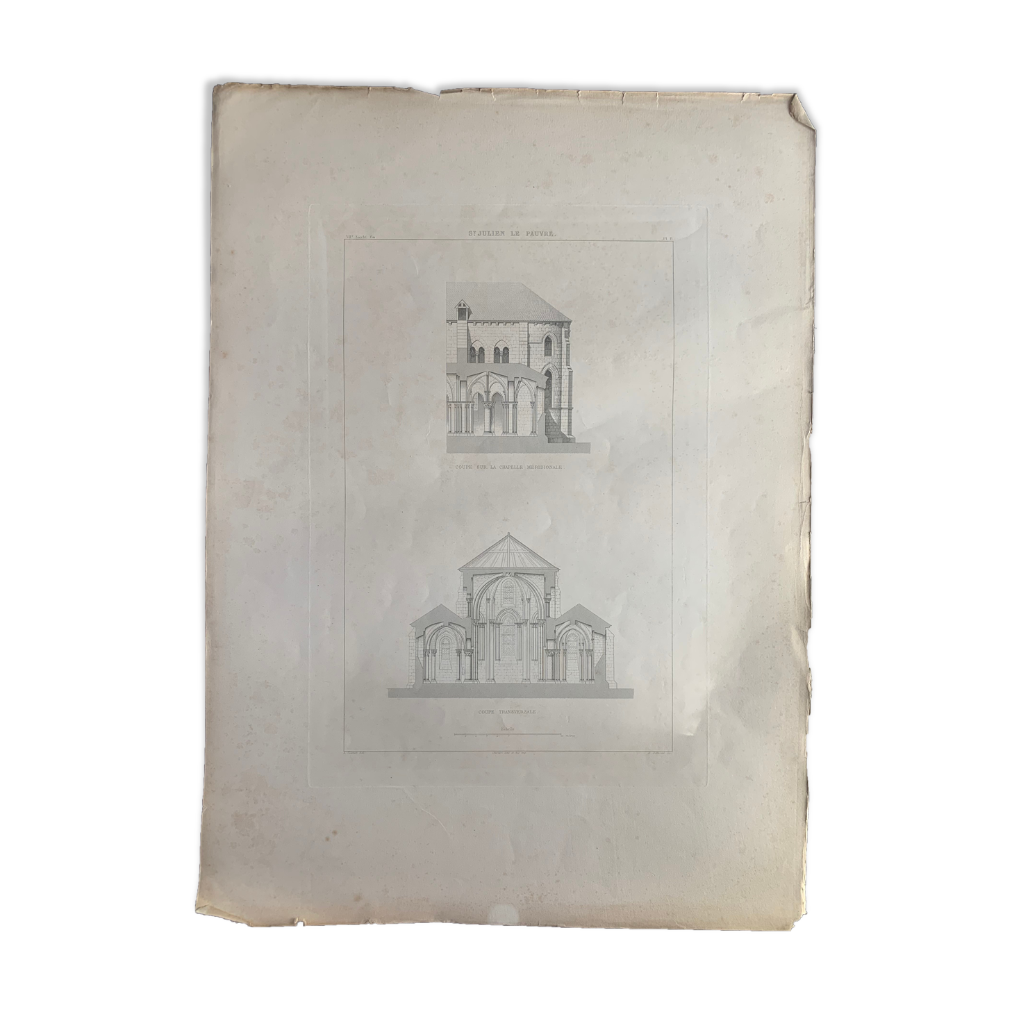 Engraving of ancient architecture