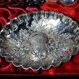 Antique English silver plated and wood dessert service cutlery B522