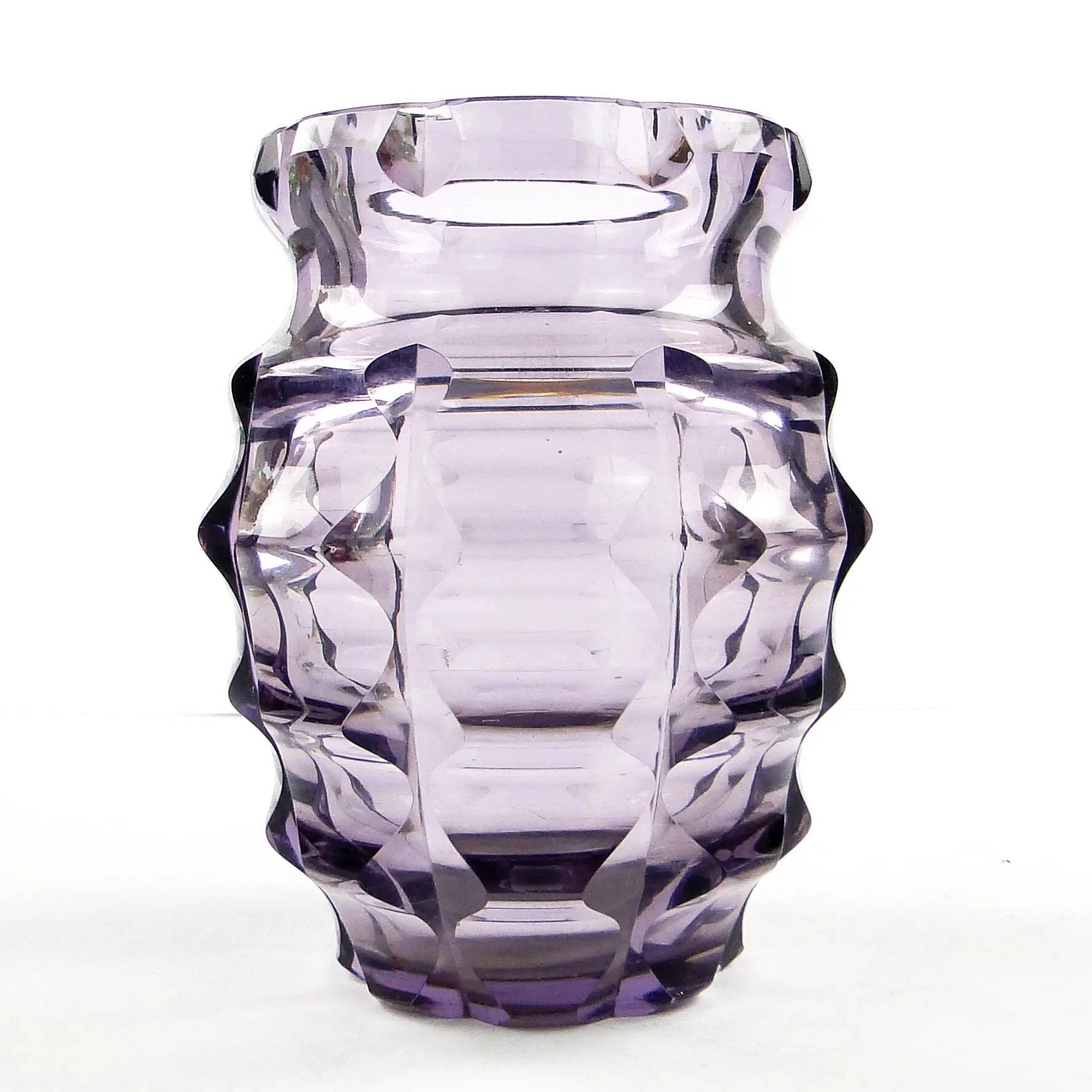 Art Deco vase, manganese crystal, Poland, 1930s