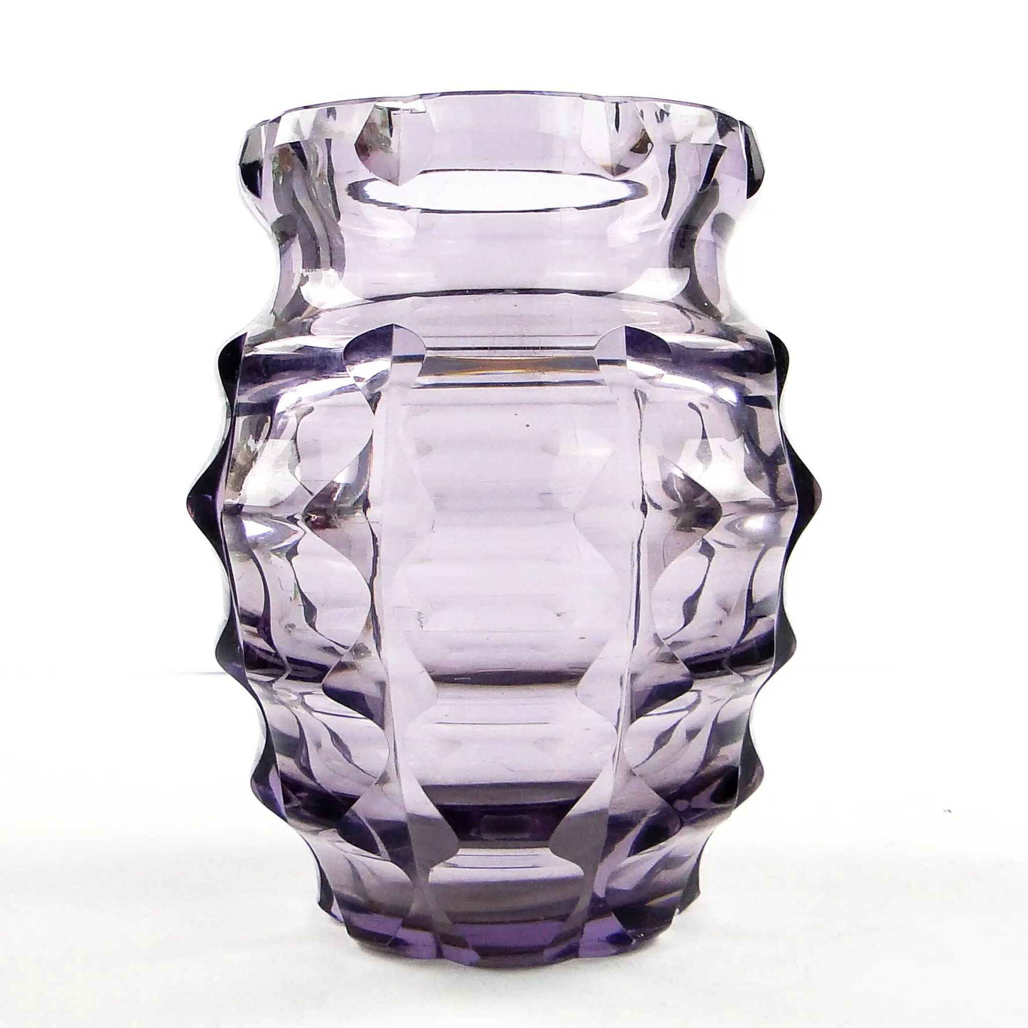Art Deco vase, manganese crystal, Poland, 1930s