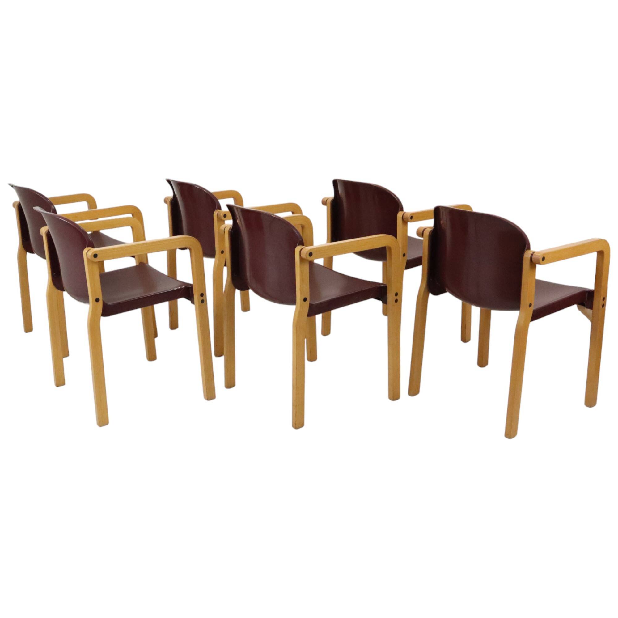 Lot de 6 chaises design vintage Dolmas Kembo JB Meijer années 1980