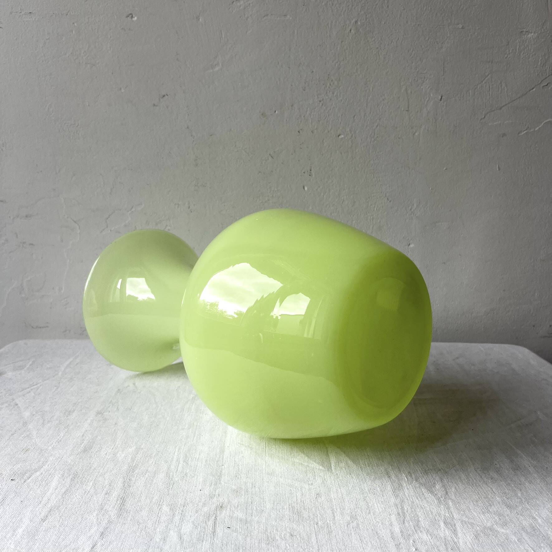 Pastel green opaline vase