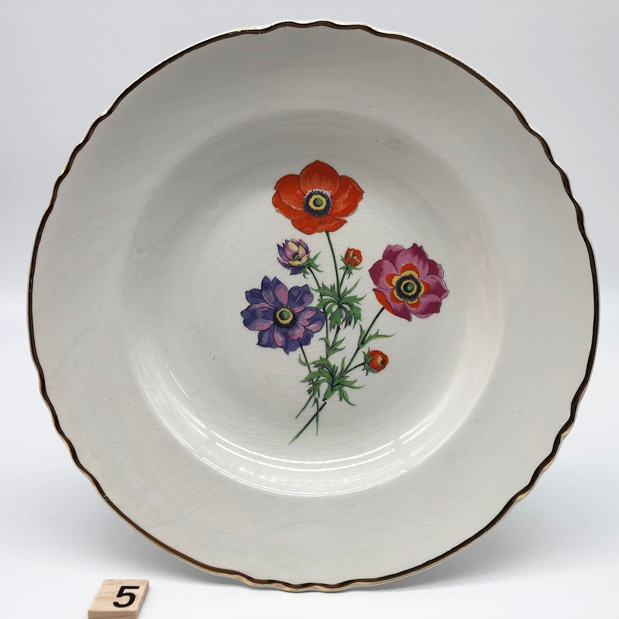 6 Hollow porcelain plates "Moulin des Loups" Beaulieu model