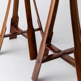 Two Vintage Beige Bamboo Candle Holders – Boho Organic Mid-Century Italian Design, 1960s