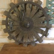 Roue porte clés ou autre en bois métal