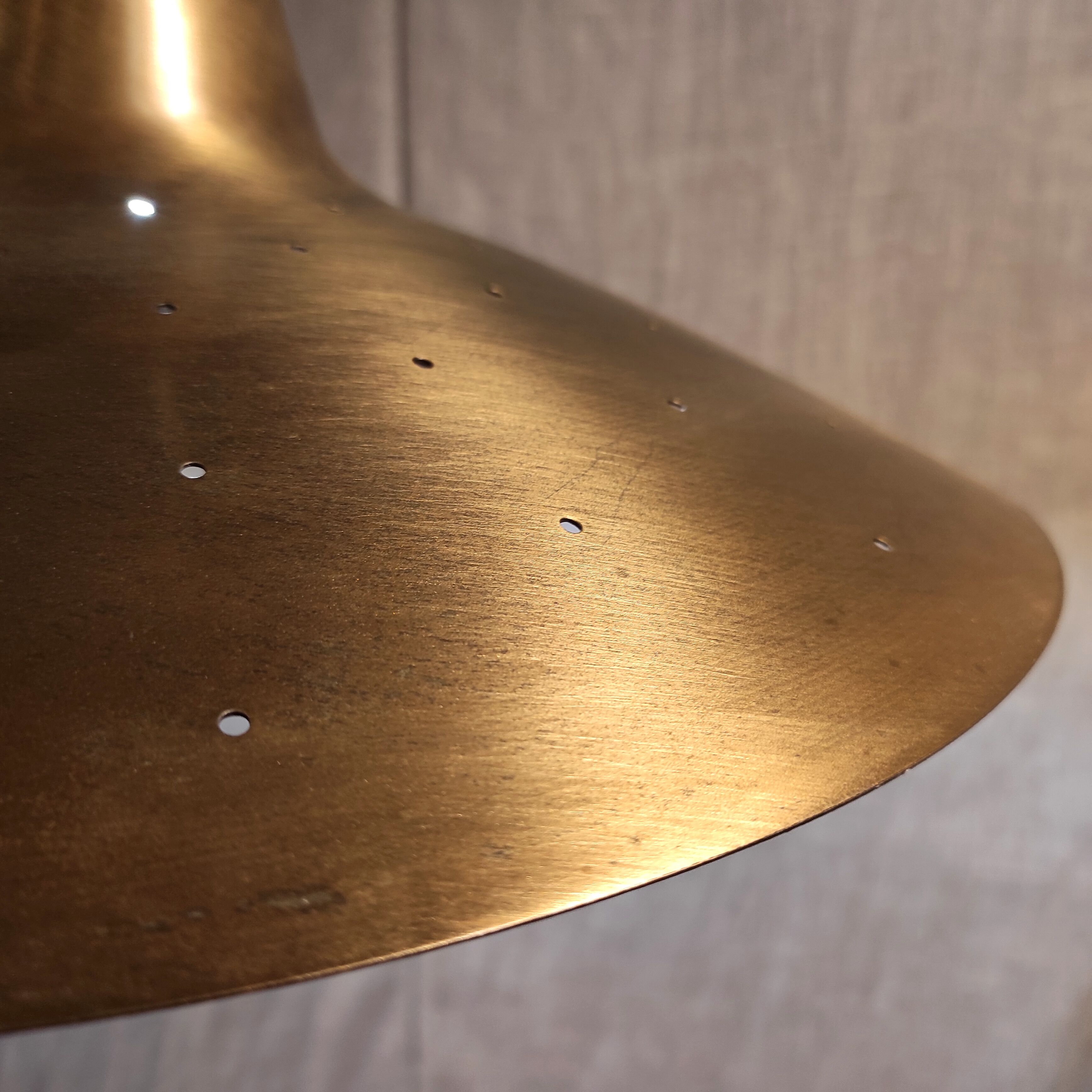 Brass and teak suspension