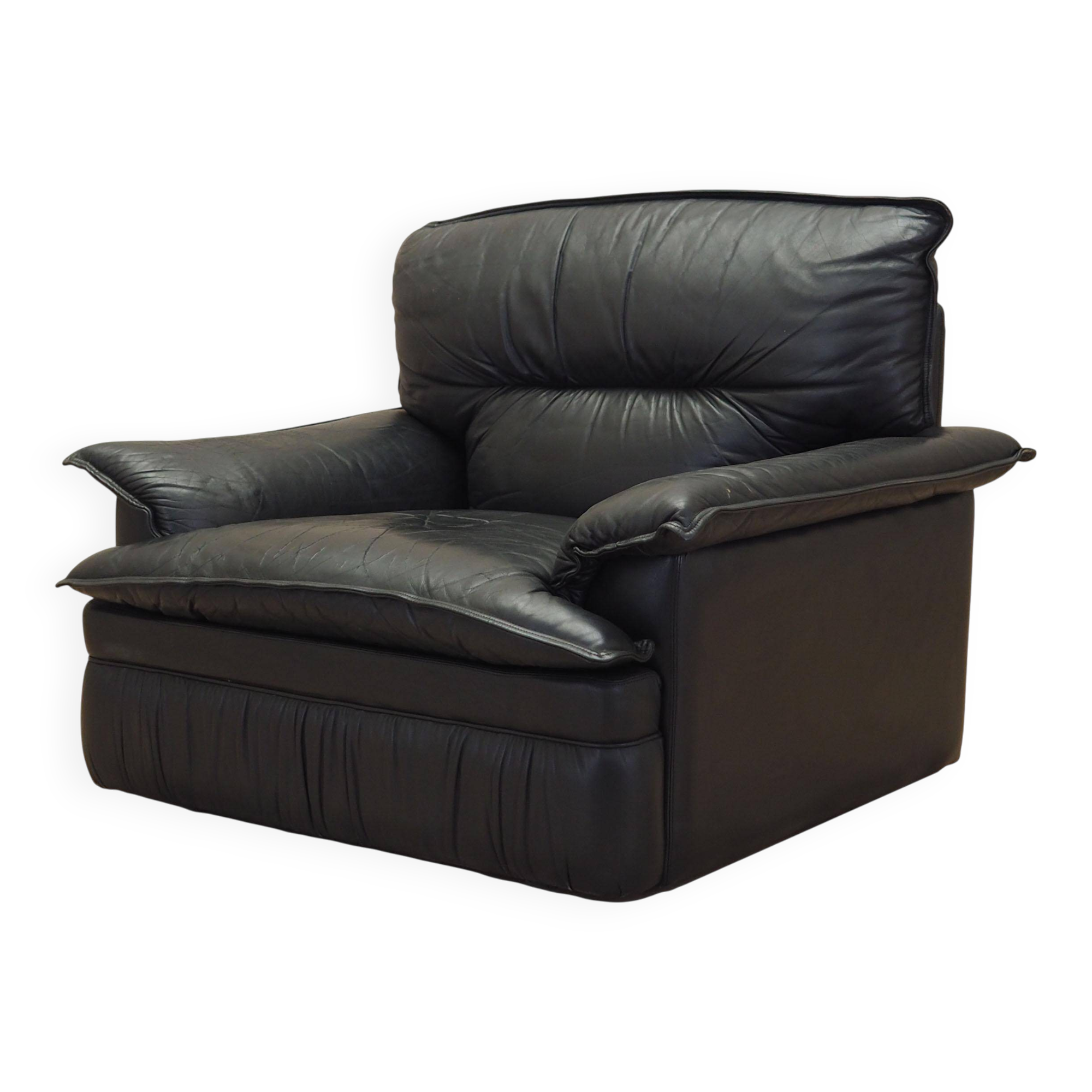 Leather armchair, Italian design, 1960s, production: Italy