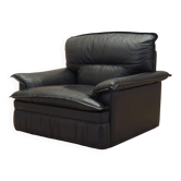 Fauteuil en cuir, design italien, années 1960, production : Italie
