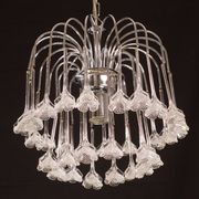 Set of 2 Julia Roberts, Vintage White Murano Chandelier, 1980s