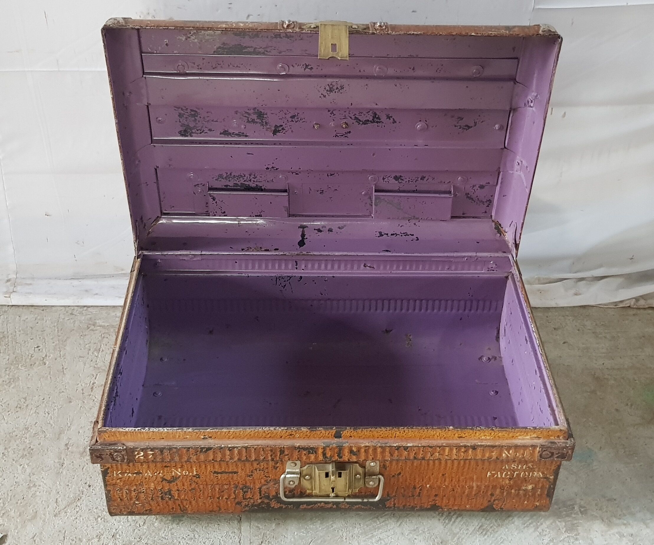 Ancient colonial travel trunk