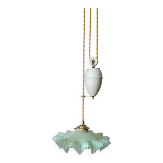 Suspension monte et baisse en opaline verte