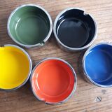 5 stackable ashtrays Maru designer Isamu Kenmochi Japan Space age 60s