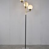 Vintage brass and glass floor lamp, 1970s, Italy
