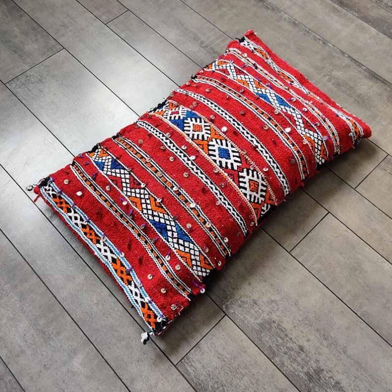 Red Moroccan kilim cushion