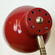 Lampe de Table Industrielle Rouge à Col de Cygne, 1960s