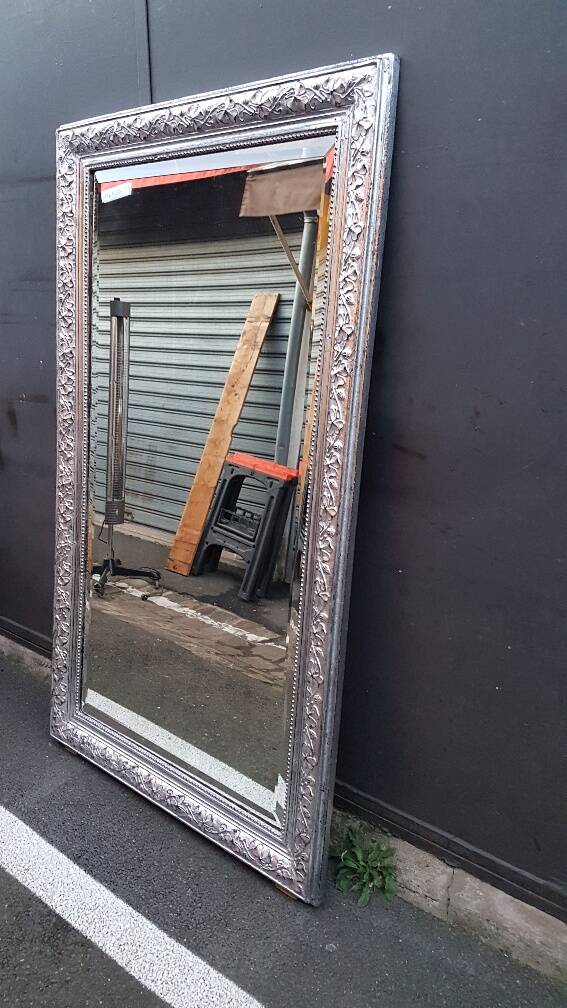 Large silver mirror Napoleon III