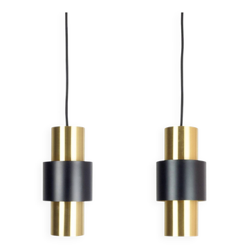Pair of 2 vintage Etna pendants by Jo Hammerborg, Fog and Morup, 1960.