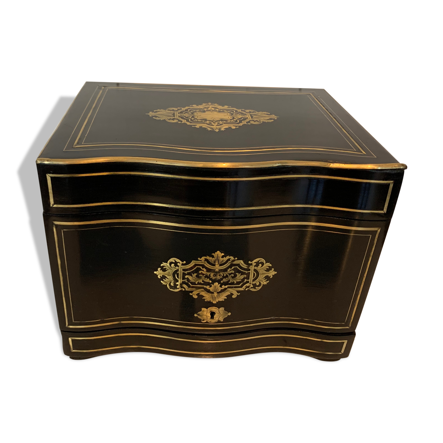 Cellar A Liqueur Complete Boulle Box Napoleon III Box Marquetry XIX Century