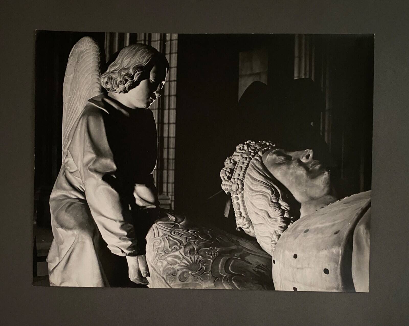 Silver gelatin photograph by Bernard Darot, Tomb of Francis II, An angel, 20th century