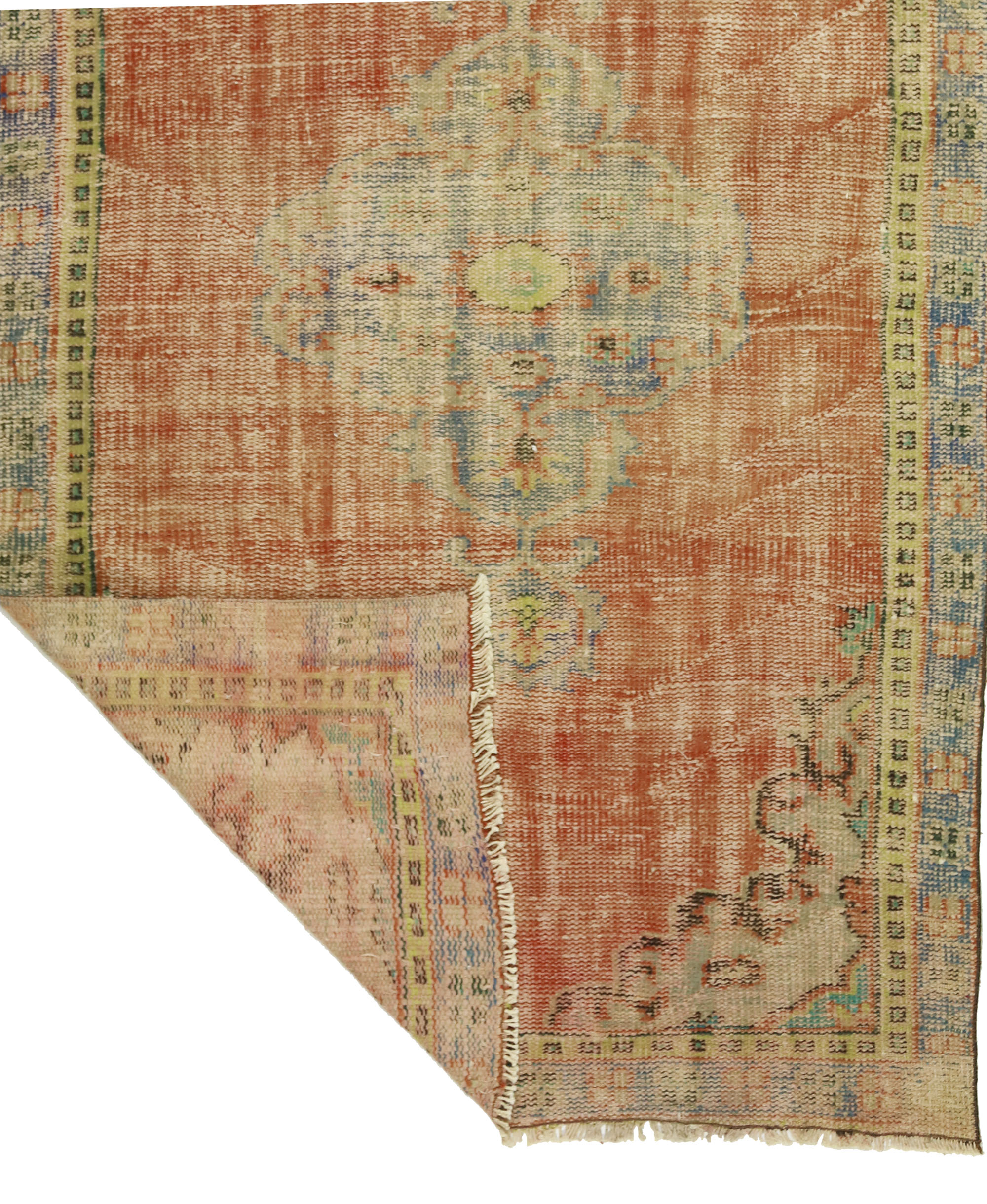 Anatolian handmade vintage rug 230 cm x 136 cm