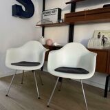Set of 2 Vitra DAX plastic armchairs by Charles and Ray Eames