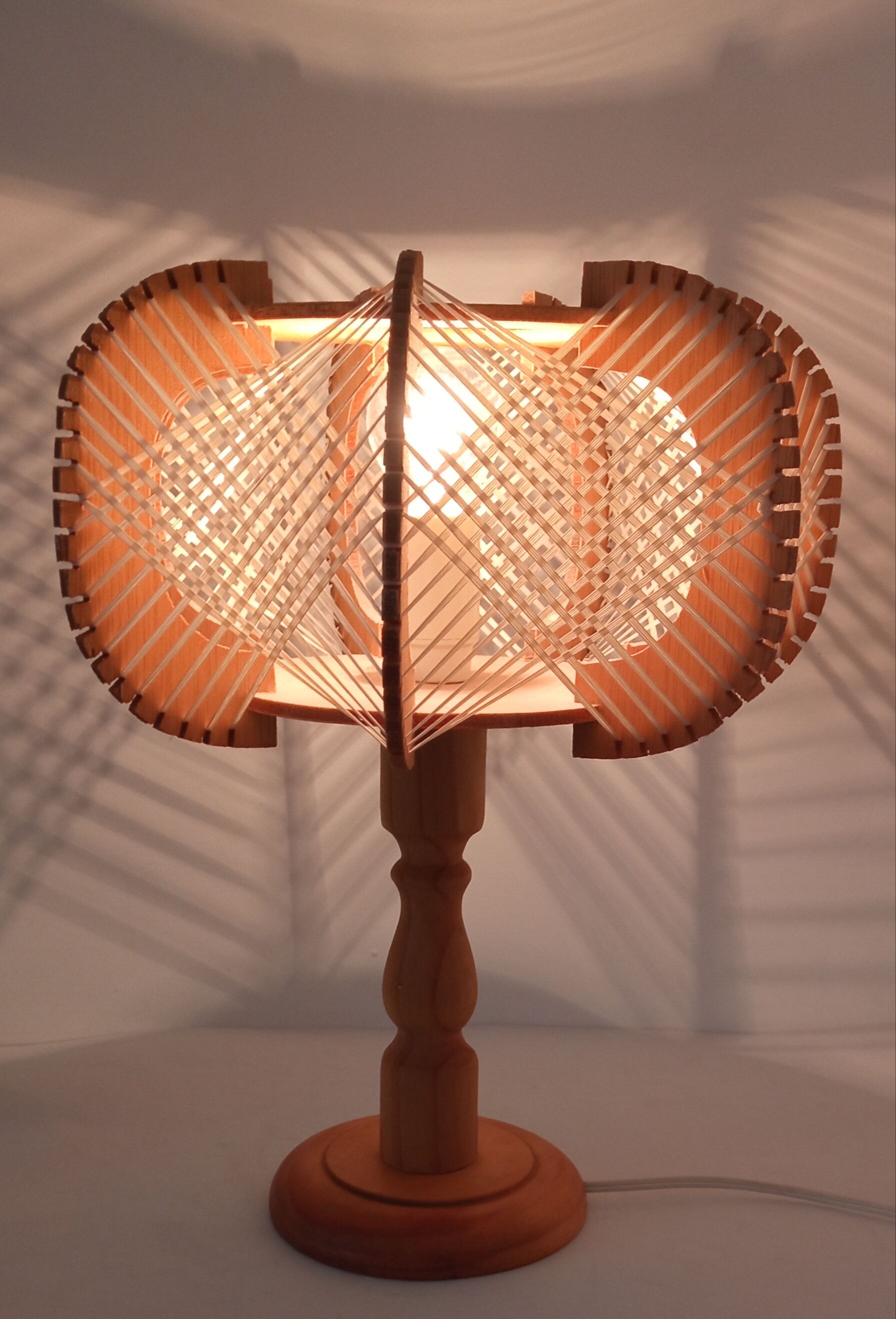 Wooden bedside lamp