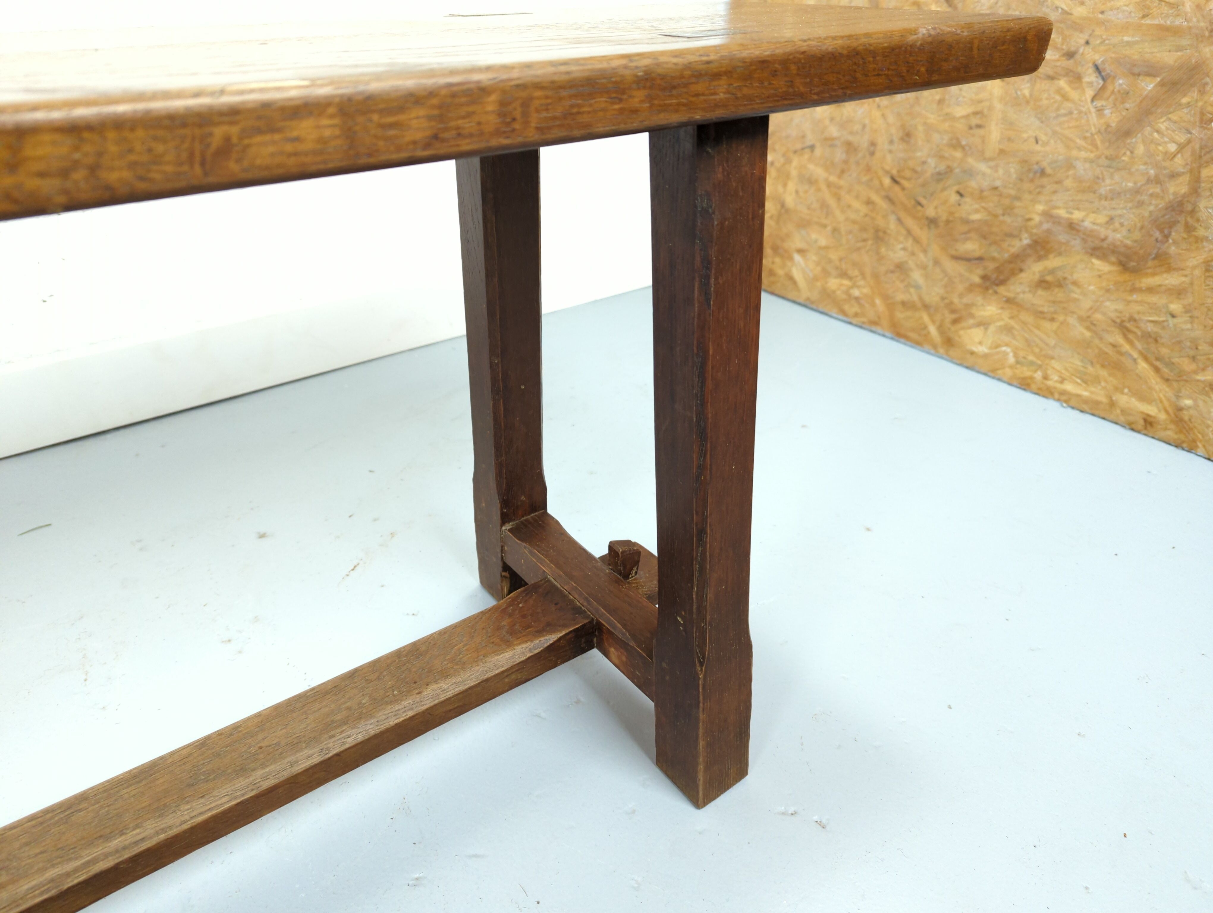 Old bench for oak farmhouse table