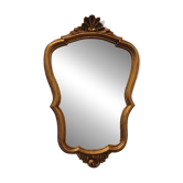 Petit miroir mural doré vintage — Style Louis XV / Rocaille (~37 cm)