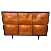 Mid-Century Sideboard in Wood and Brass, Italy, 1950s