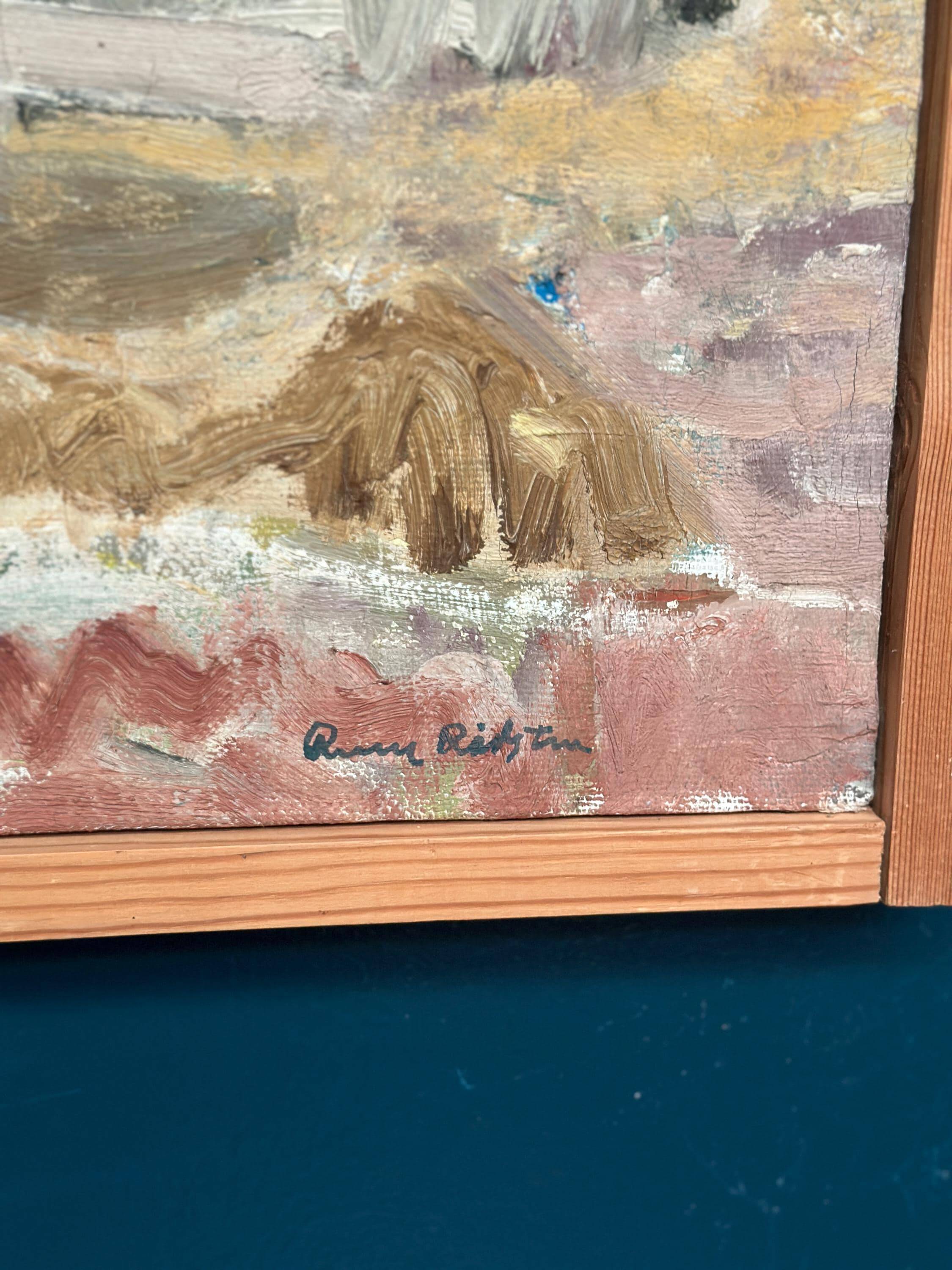 Swedish Oil on Canvas – “Catalan Landscape” by Rune Rådsten – Signed – Vintage & Framed