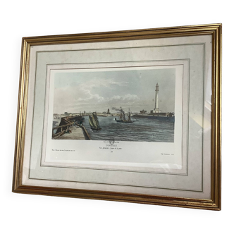 Engraving of Dunkirk port