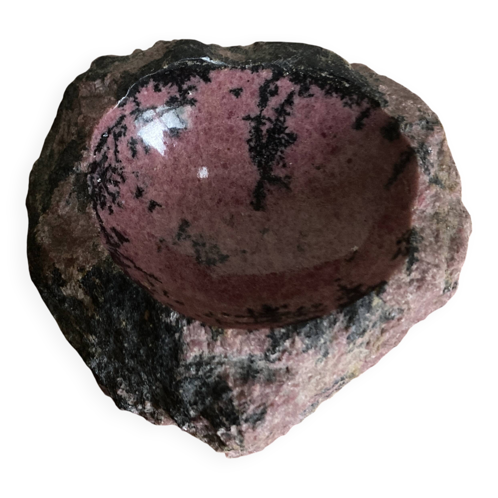 Raw pink marble trinket tray, 1970