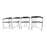 Set of 4 vintage Ursula chairs in black leather, Italian, from Arrben 1980