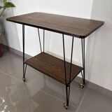 Vintage Side Table/Serving Cart on Wheels - 1950s/60s Style