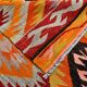 6x9 Orange & Balck Handmade Tribal Vintage Kilim Rug