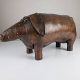 Leather pig ottoman  att dimitri omersa, 1960s