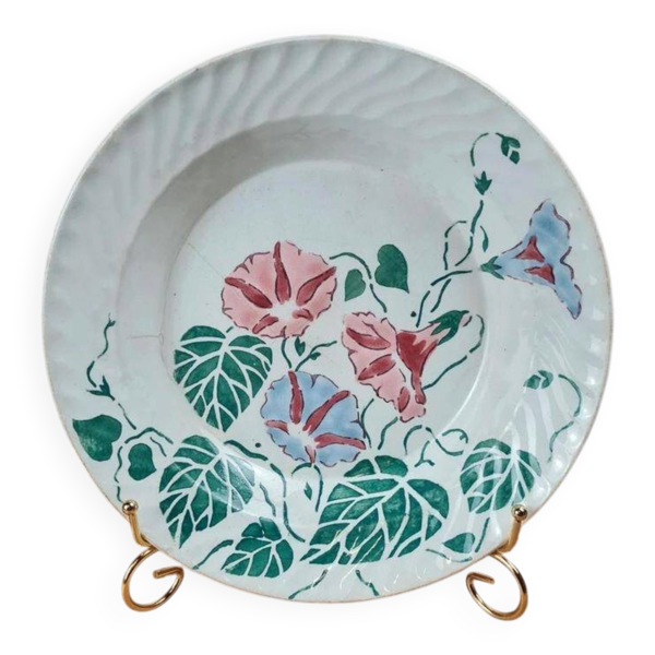 Assiette creuse ancienne Gien – modèle floral