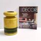 Set of Three Postmodern Blue and Yellow Glazed Vase and Bottles by Parravicini
