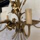 Hans Kögl-style 6-arm chandelier in gilded metal, 1970s, with two wall lights