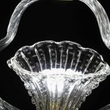 Charming Ercole Barovier Art Deco Chandelier, 'Bullicante' Glass Murano, 1940s