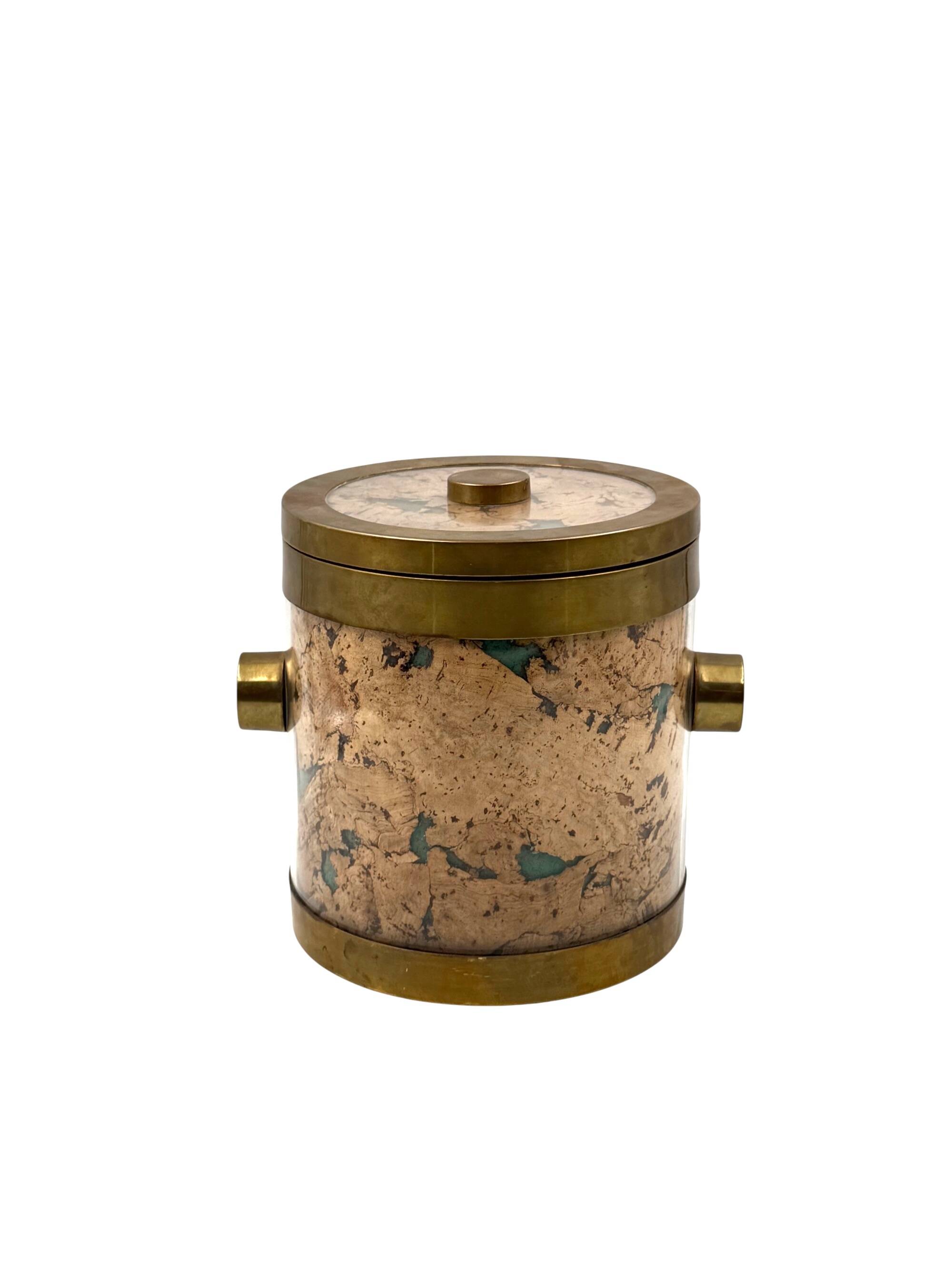 Hollywood regency golden Ice Bucket, France ca. 1970s