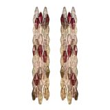 Set of Two Contemporary Wall Sconces With Multicolored "Poliedri" Murano Gl
