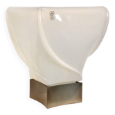Leucos table lamp, handmade, limited edition in white opalescent glass