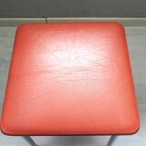 Set of 2 brown leatherette stools