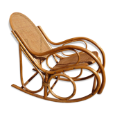 Adult rocking rattan bamboo and caning 60s