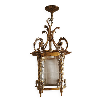 Antique round lantern - bronze