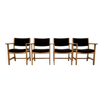 Set of 4 armchairs with "hans wegner" stamp 1960.