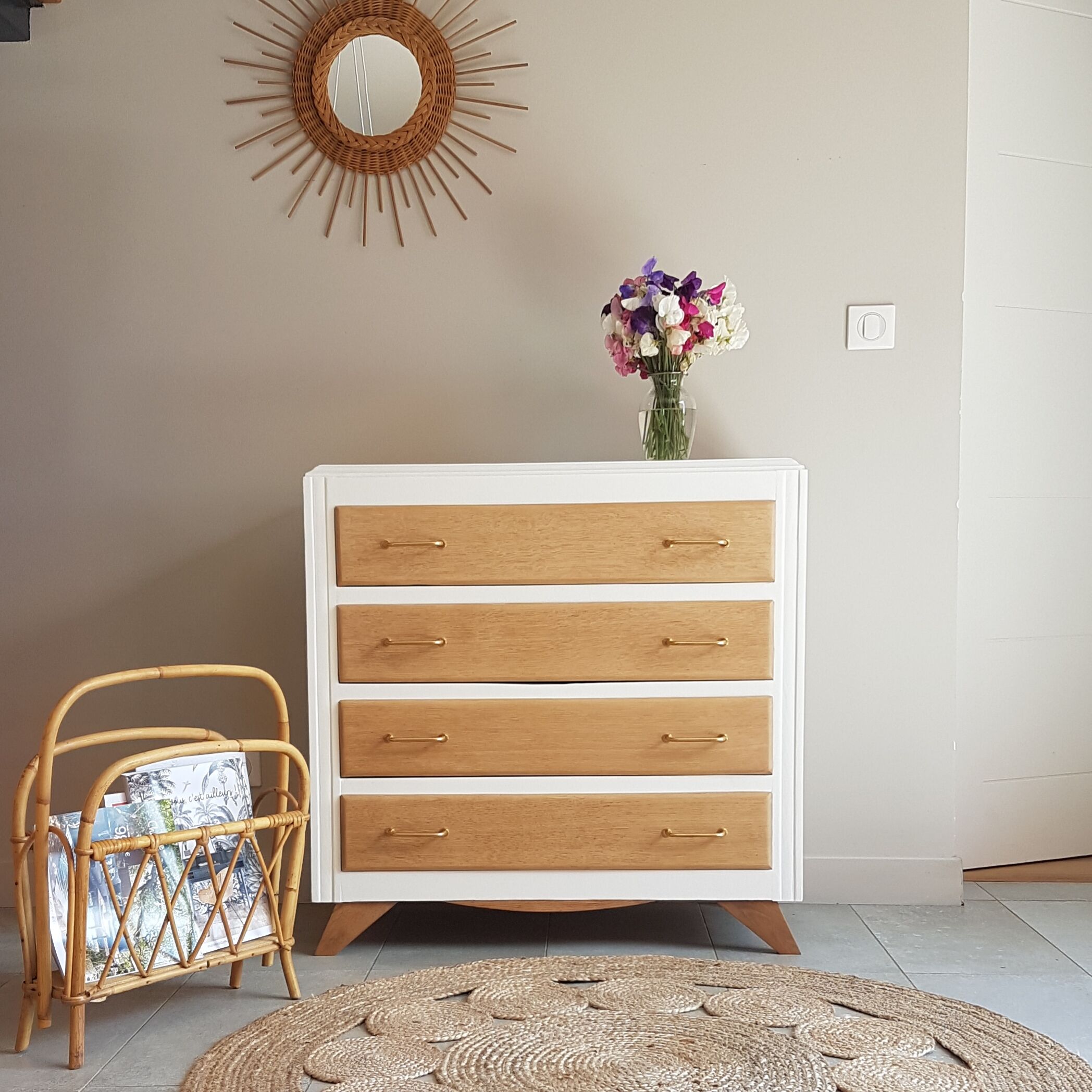 Vintage dresser feet compass