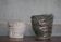 Pair of signed glazed stoneware vases, plant pot, cache-pot.